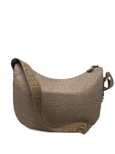 Borbonese Luna Patterned Shoulder Bag In Brown