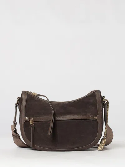 Borbonese Luna Recycled Nylon Crossbody Bag With Suede Details In Purple