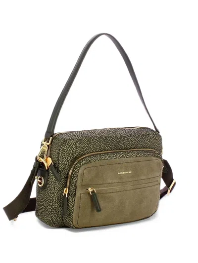 Borbonese Medium B-club Camera Shoulder Bag In Green