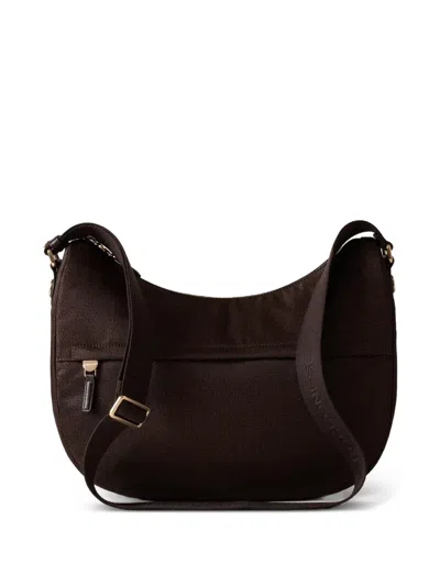 Borbonese Medium B-club Luna Shoulder Bag In Brown