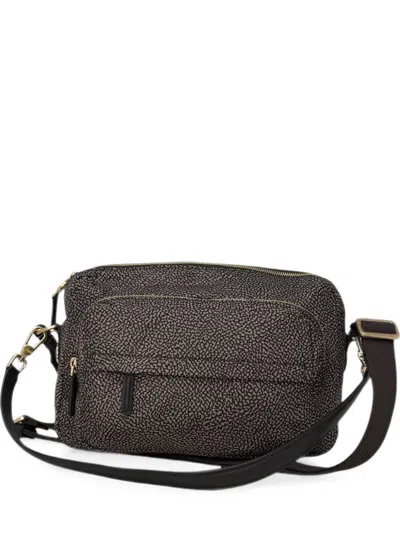 Borbonese Medium B-club Shoulder Bag In Black