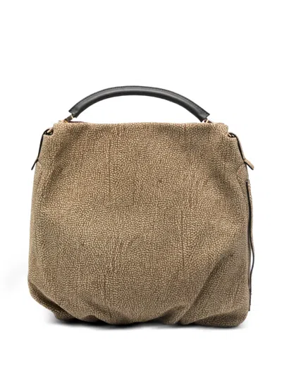 Borbonese Medium Bice Detachable-handle Tote Bag In Brown