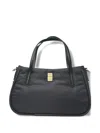 Borbonese Medium Cahier Logo-plaque Tote Bag In Black