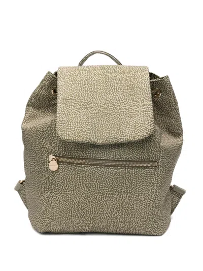 Borbonese Medium Eco Backpack In Green