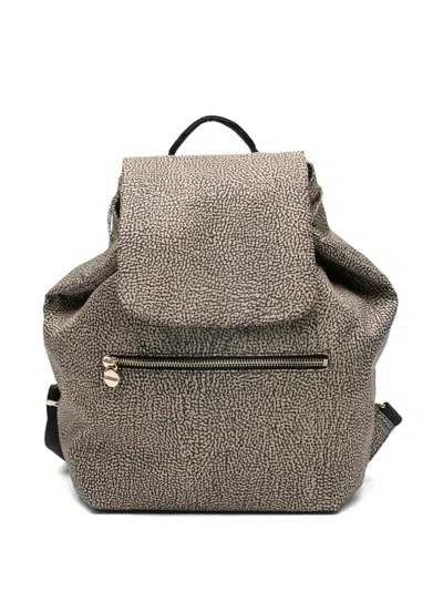 Borbonese Medium Eco Backpack In Neutral
