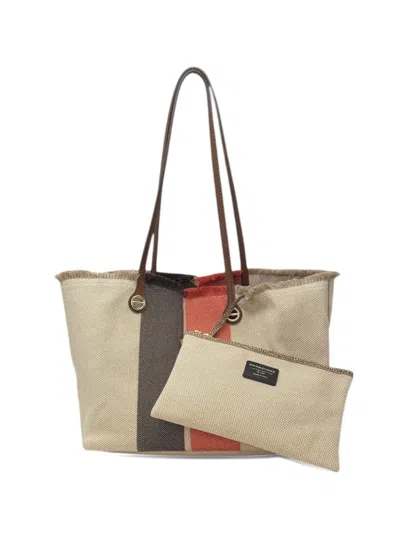 Borbonese Medium Flight Shopping Bag In Multi