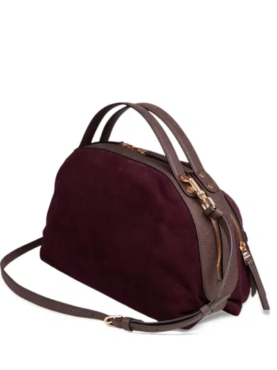 Borbonese Medium Gallery Suede Leather-trim Tote Bag In Brown