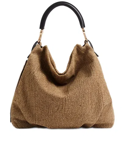 Borbonese Medium Hobo Bag In Brown