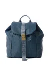 Borbonese Medium Logo Strap Backpack In Blue