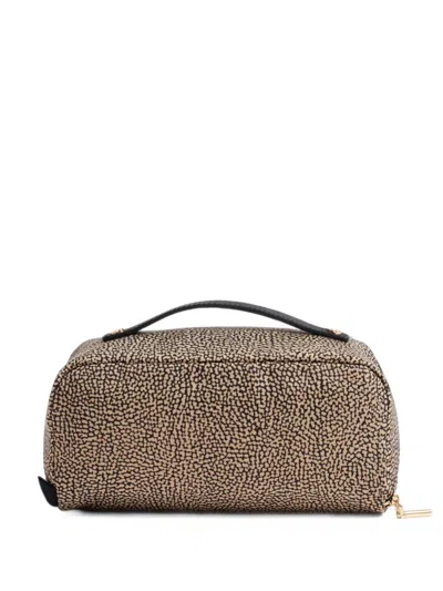 Borbonese Medium Make Up Bag In Brown