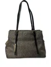 Borbonese Medium Printed Shoulder Bag In Black