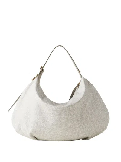 Borbonese Medium Prive Shoulder Bag In Neutral