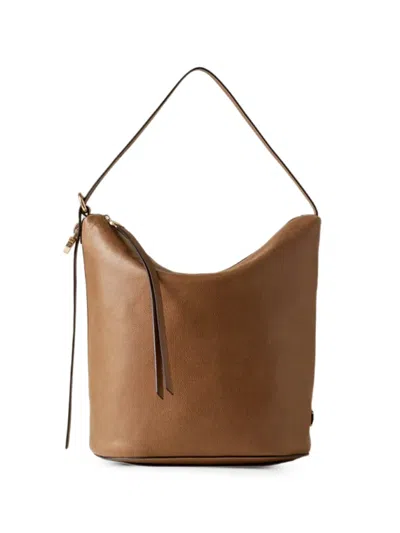 Borbonese Medium Prive Zip-fastening Bucket Bag In Brown