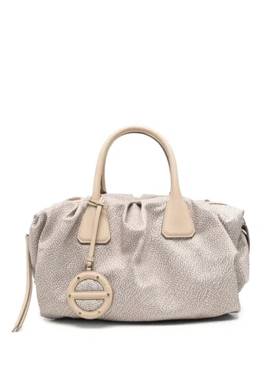 Borbonese Medium Vis A Vis Gathered Tote Bag In Neutral