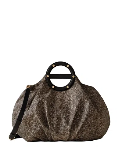 Borbonese Medium Vis-a-vis Tote Bag In Brown