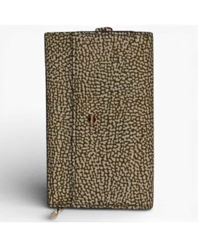 Borbonese Medium Wallet With Pact And Flash  Recycled Fabric Op Olive - 930115-i15-n41 In Other