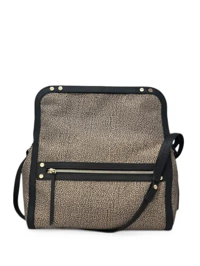 Borbonese Medium Zip-detail Shoulder Bag In Gray