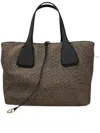 Borbonese Medium-sized Structured Tote Bag With Textured Finish In Grey