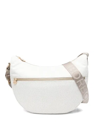 Borbonese Middle Luna Cross Body Bag In White