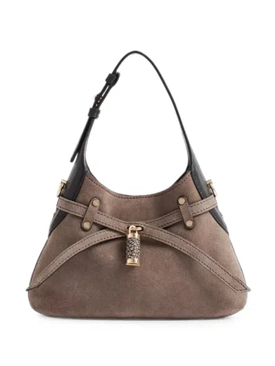 Borbonese Mini B-halo Buckle-detail Tote Bag In White