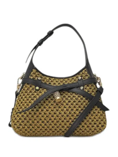 Borbonese Mini Halo Shoulder Bag In Gold