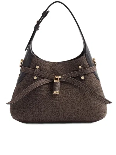 Borbonese Mini Hobo Bag In Brown