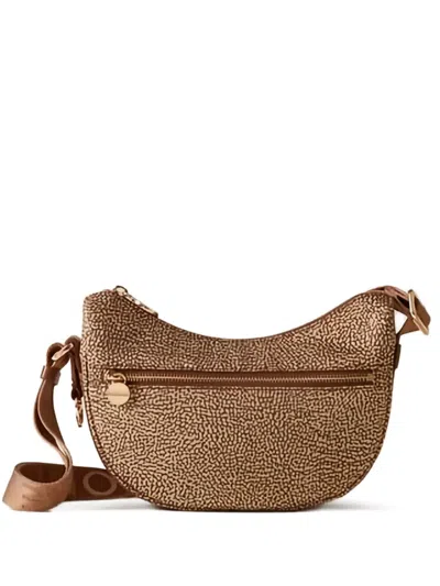 Borbonese Mini Luna Cross Body Bag In Brown