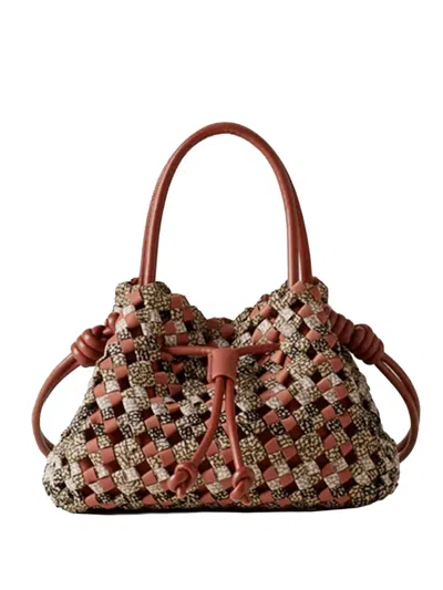 Borbonese Mini Nest Tote Bag In Brown