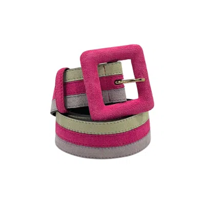 Borbonese Multicolor Leather Women Belt In Pink