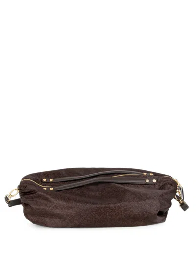 Borbonese Op Art-print Clutch Bag In Brown