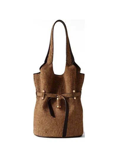 Borbonese Op Naturale Shoulder Bag In Black