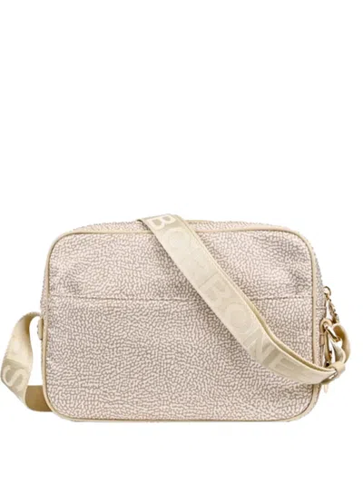 Borbonese Op Occhi Di Pernice Shoulder Bag In Neutral