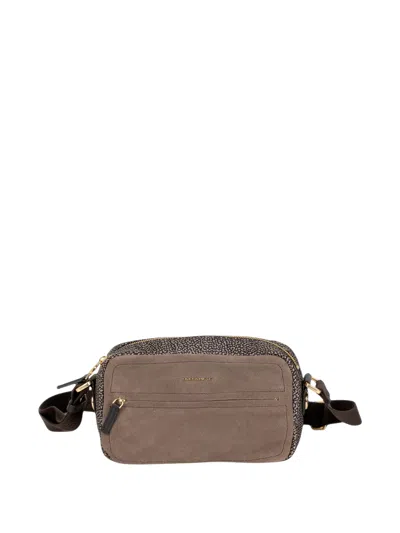 Borbonese O.p. Print Cross Body Bag In Brown