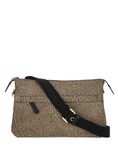 Borbonese O.p. Print Cross Body Bag In Nude