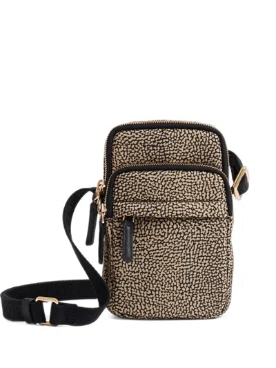 Borbonese O.p. Print Shoulder Bag In Brown