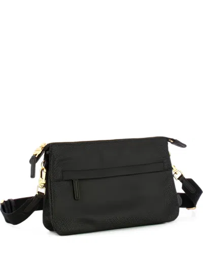 Borbonese Op' Textured Shoulder Bag In Black