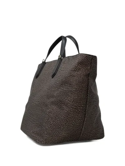 Borbonese Opale-print Tote Bag In Brown