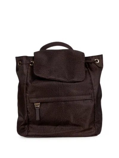 Borbonese Op-print Foldover Backpack In Brown