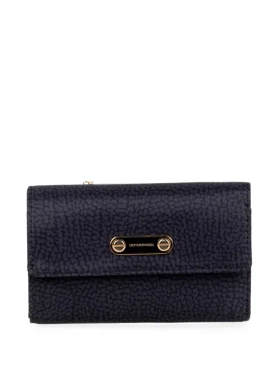 Borbonese Op-print Logo-plaque Wallet In Blue