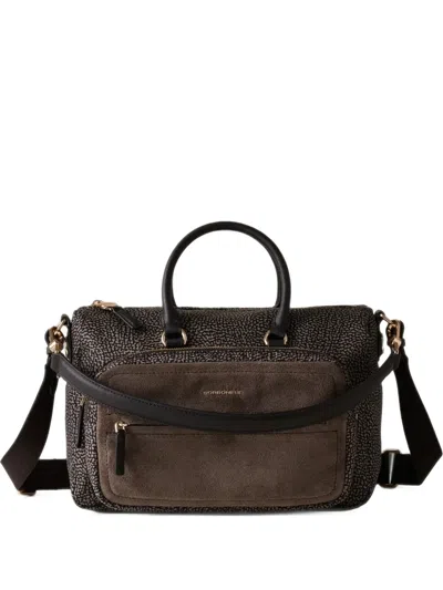 Borbonese Op-print Tote Bag In Brown