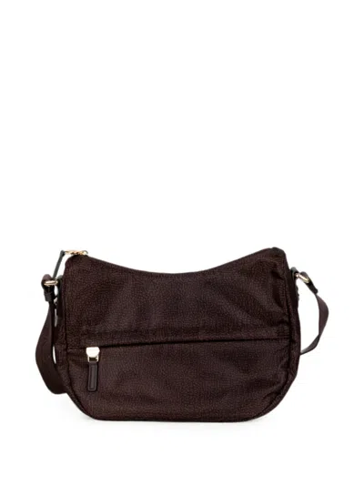 Borbonese Op-print Zip-pocket Crossbody Bag In Brown