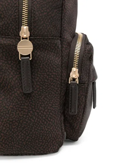 Borbonese Opthytis-print Backpack In Brown