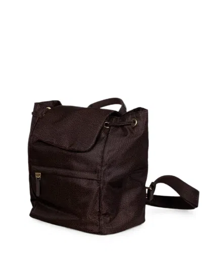 Borbonese Optyll Print Drawstring Backpack In Brown