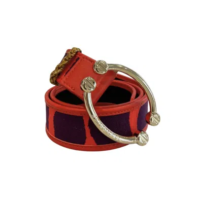 Borbonese Orange Leather Women Belt In Multi