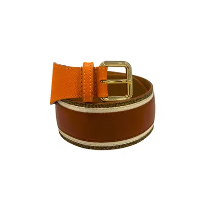 Borbonese Orange Leather Women Women's Belt