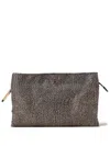 Borbonese Patterned Shoulder Bag In Black