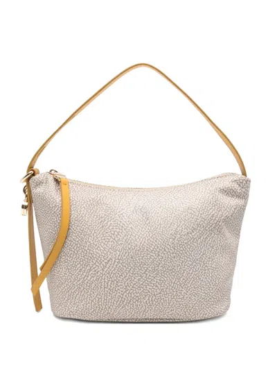 Borbonese Patterned Zipped Tote Bag In Neutral