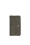 Borbonese P.foglio Large Zip Around Accessories In X11 Op Naturale/nero