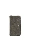 Borbonese P.foglio Large Zip Around Accessories In X11 Op Naturale/nero