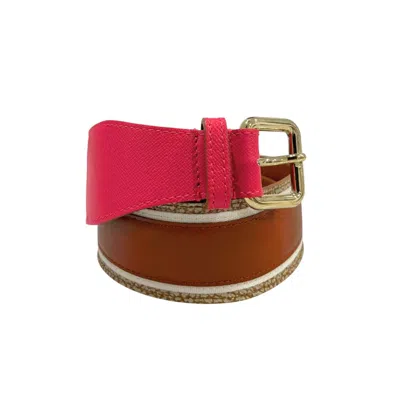 Borbonese Pink Genuine Leather Women Women's Belt In Multi